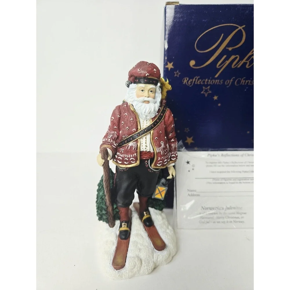 Pipka Santa Claus statue Norwegian Julenisse Reflections Christmas w/ box